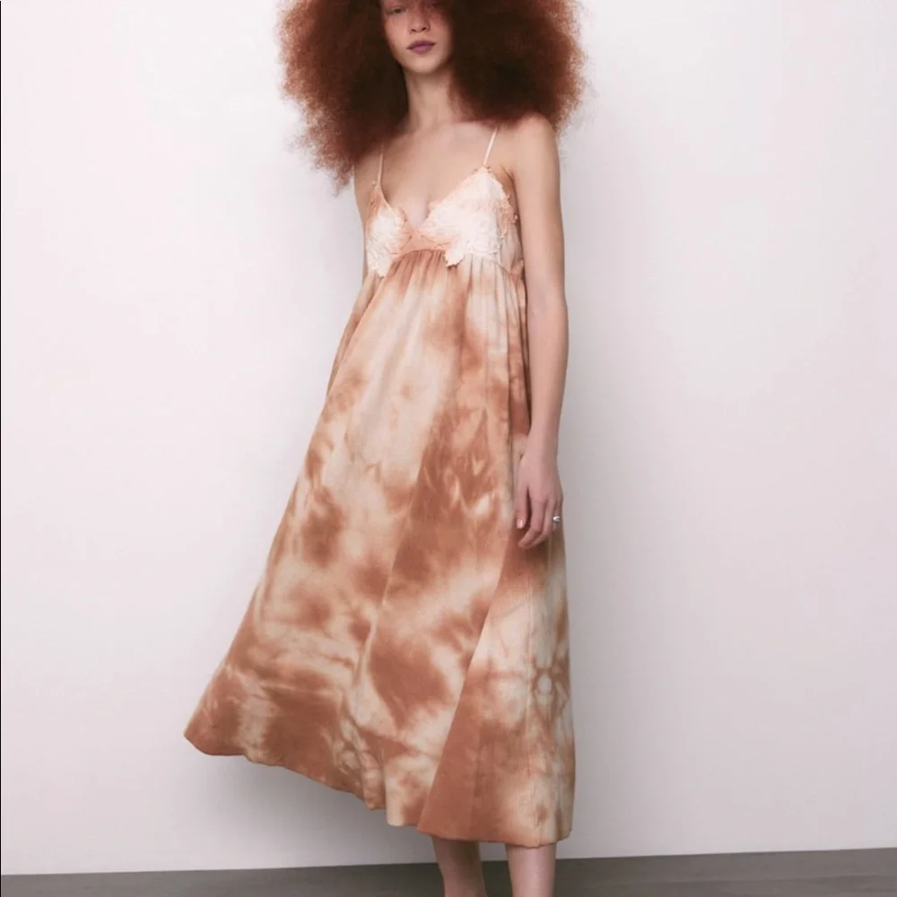 NWT ZARA TIE DYE MIDI DRESS